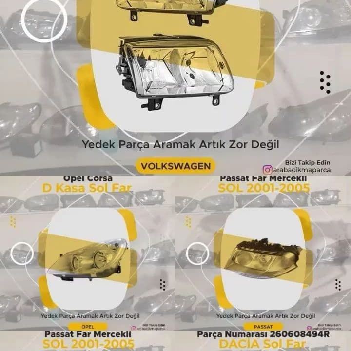 Orijinal Çıkma Far Parçaları
